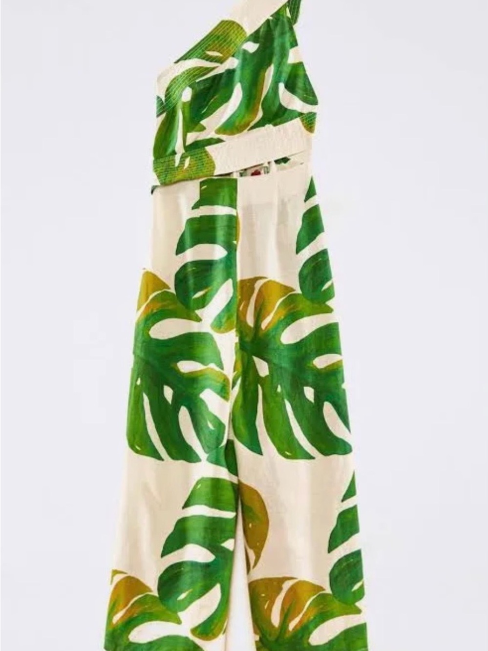 Farm Rio Monstera One-Shoulder Wide-Leg Jumpsuit - Picture 4 of 12